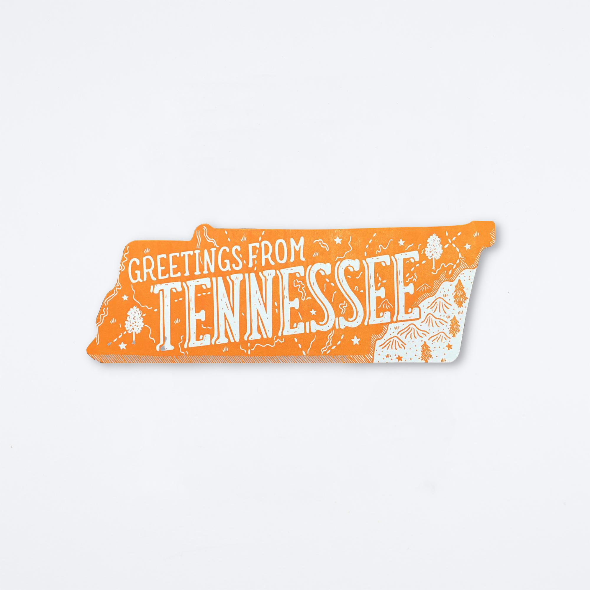 Greetings From Tennessee Die Cut Postcard