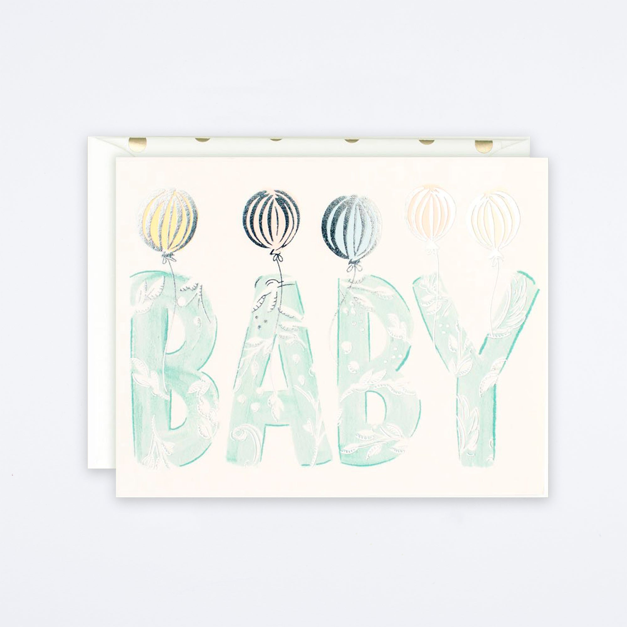 Baby Aqua Letters Card