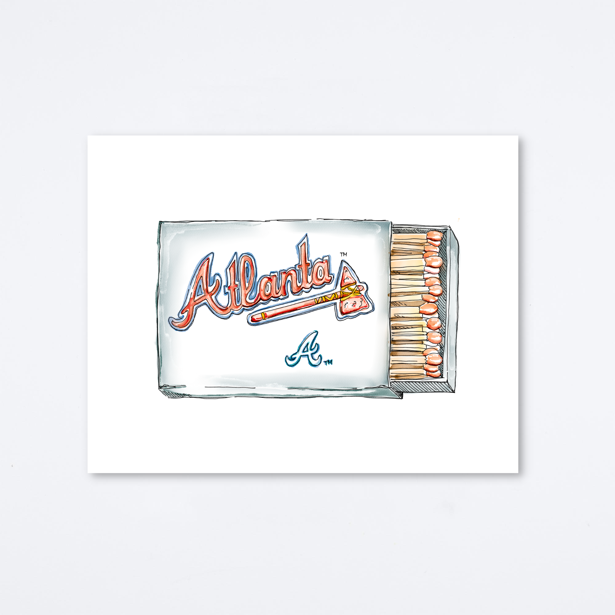 Atlanta Braves White Art Print — Archer Paper Goods