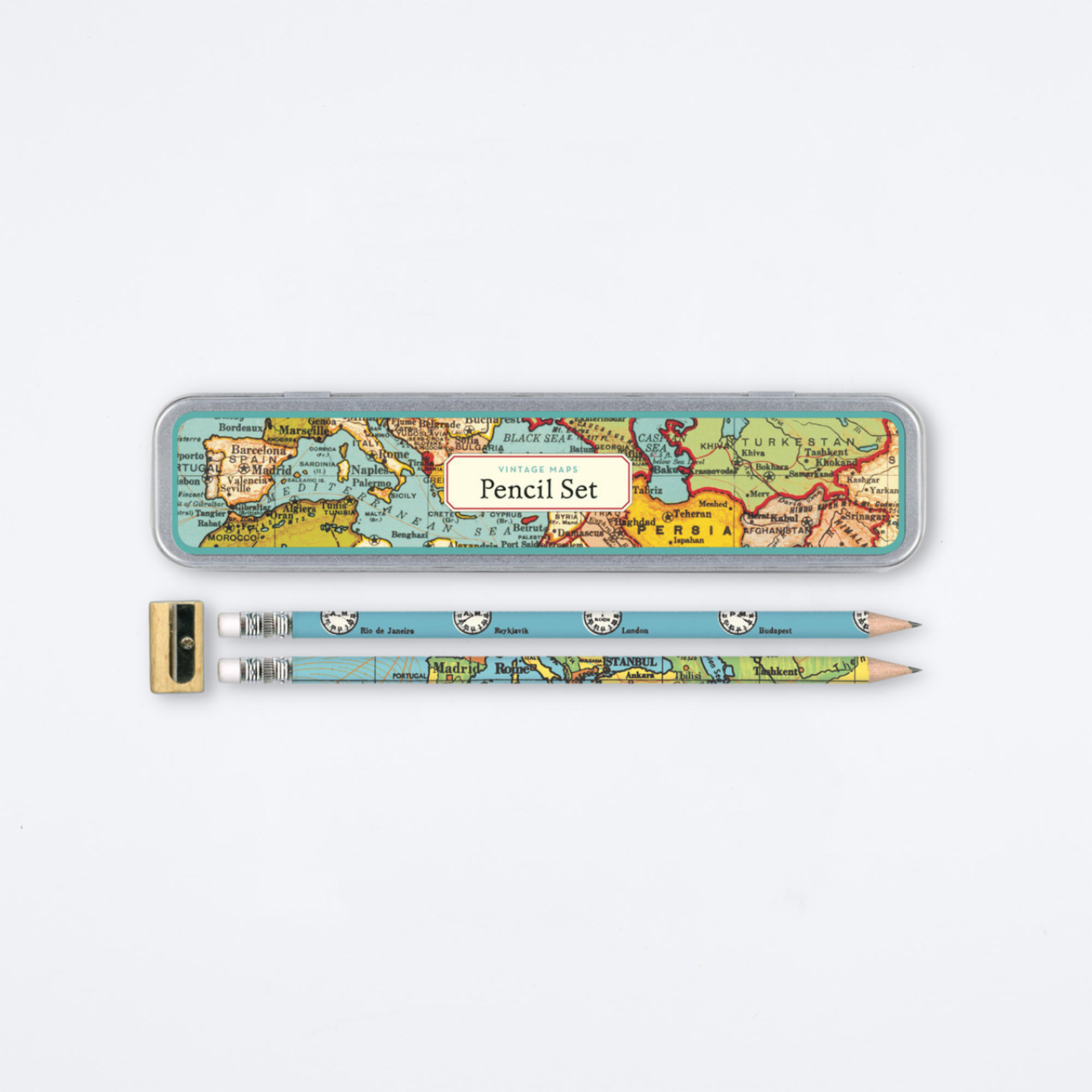 Vintage Maps Pencil Set