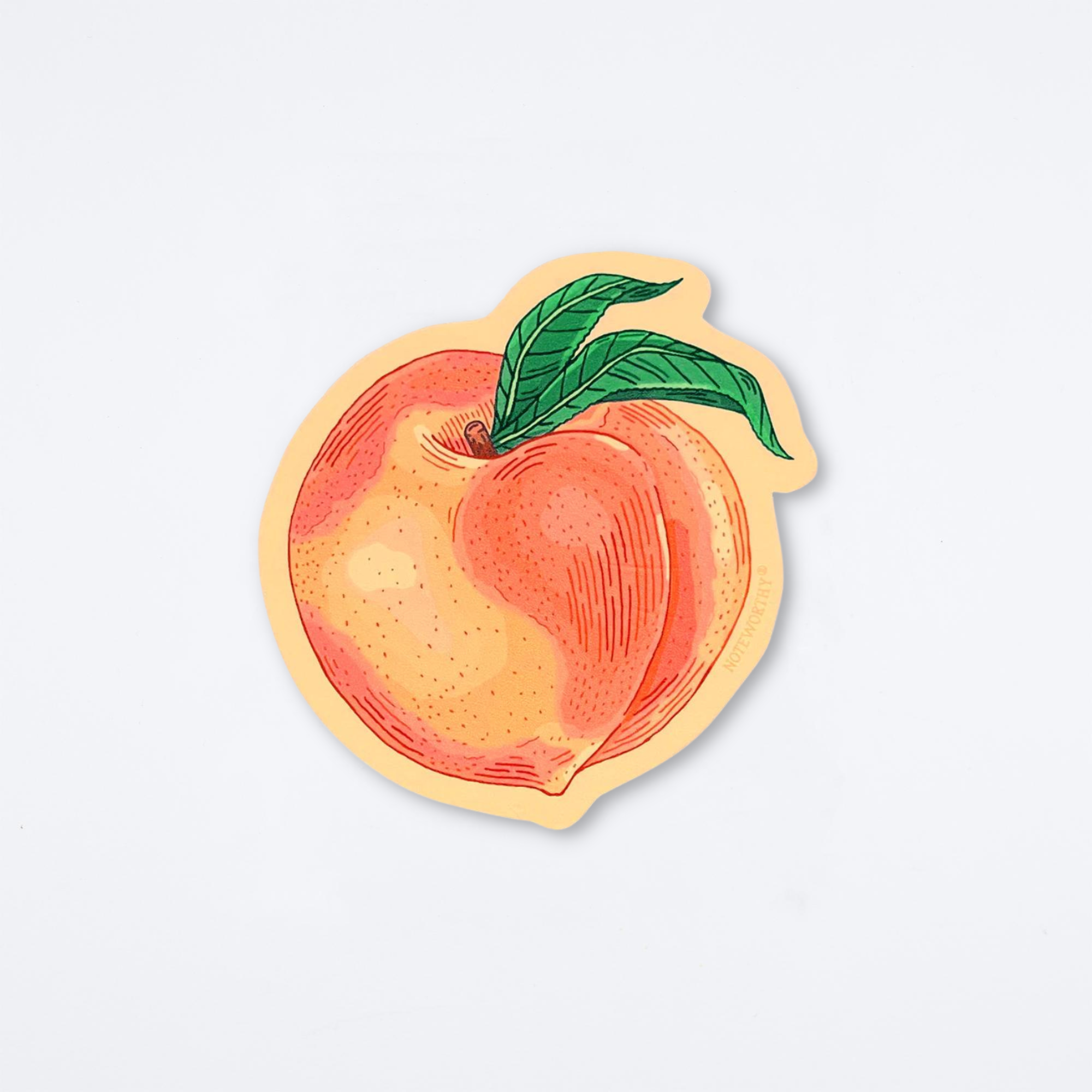 Peach Die Cut Vinyl Sticker