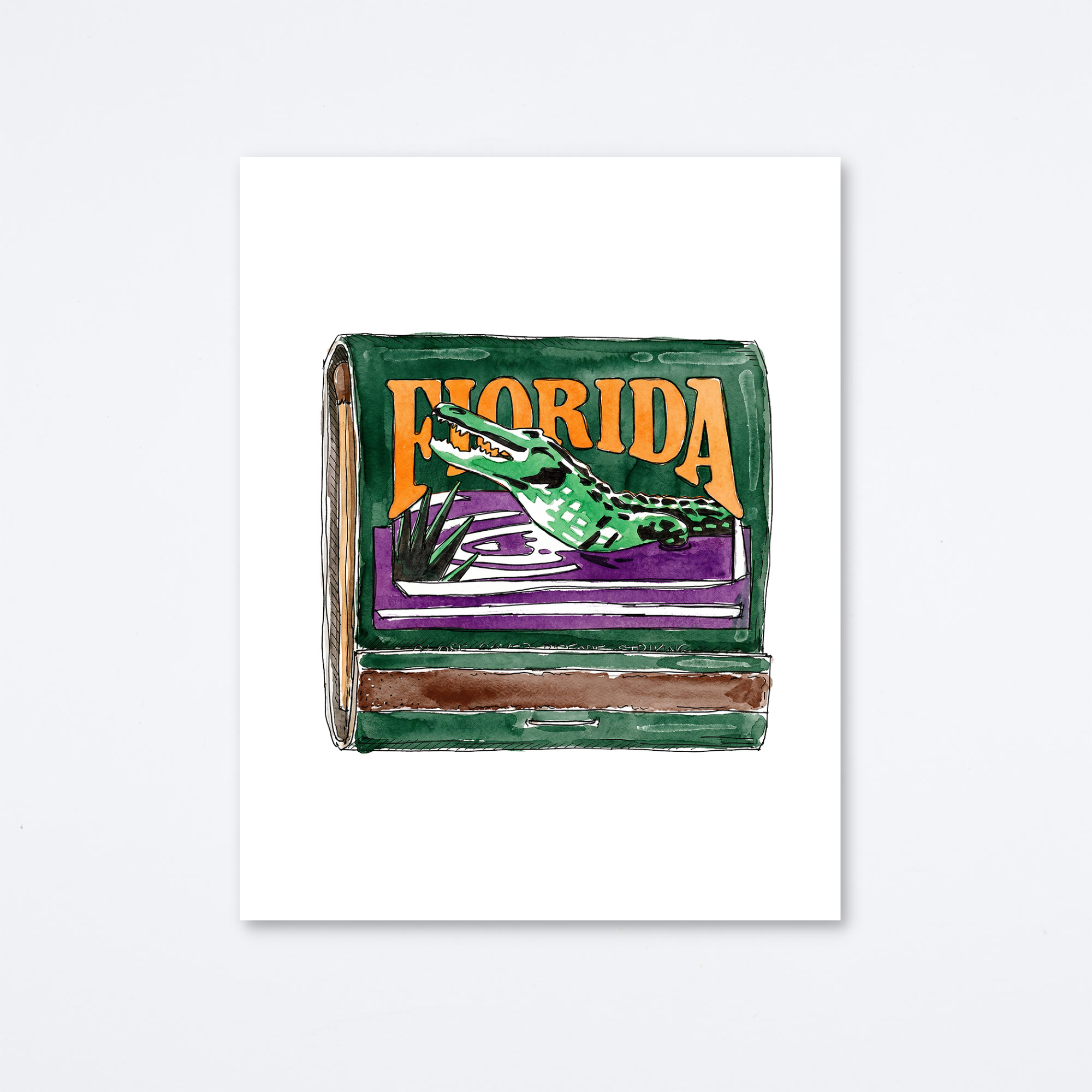 Florida Arched Gator Art Print