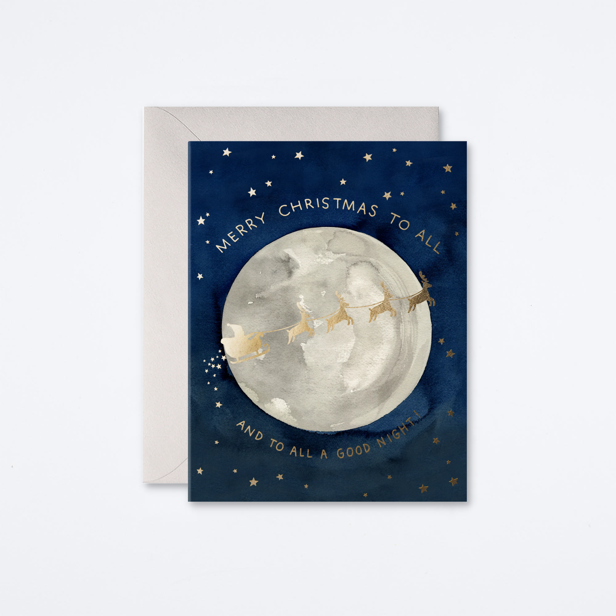 Santa Moon Greeting Card