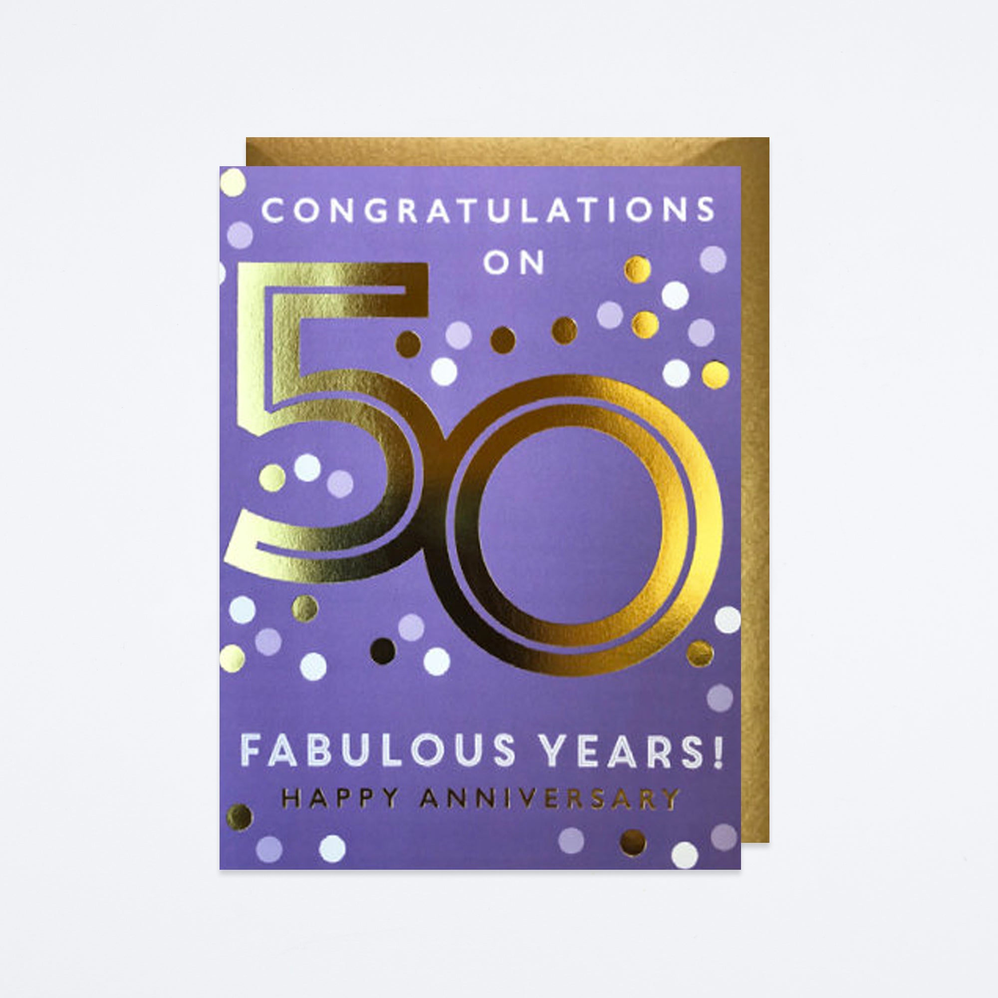 Gold 50th Anniversary Card