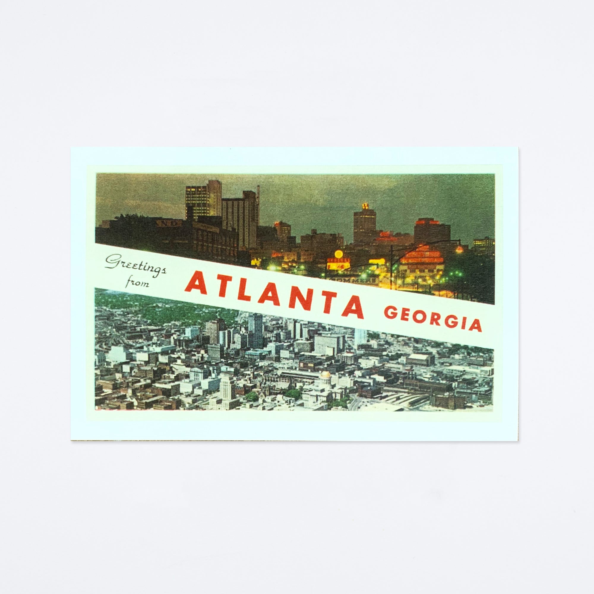 City Split Greetings from Atlanta Postcard