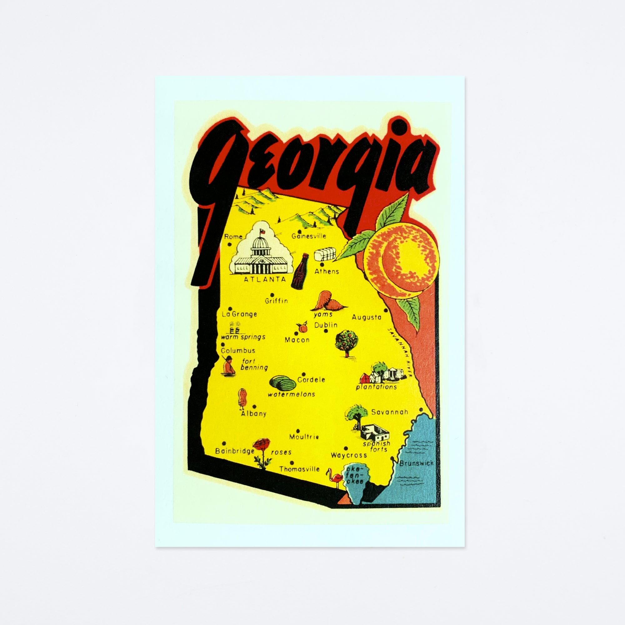 Map of Georgia Postcard