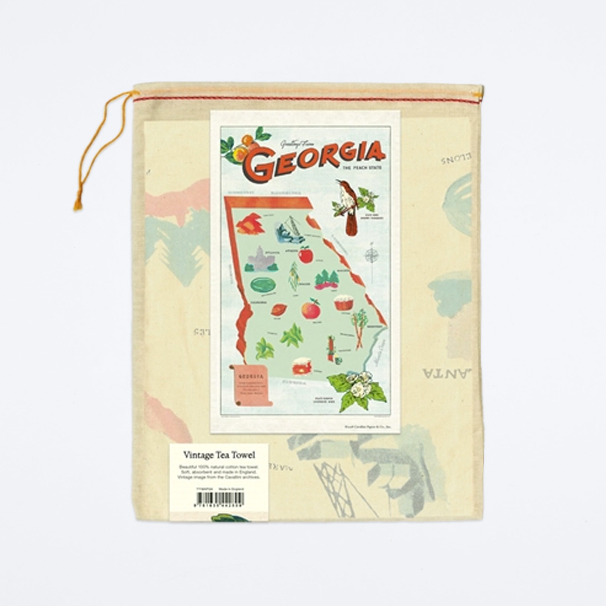Georgia Map Tea Towel