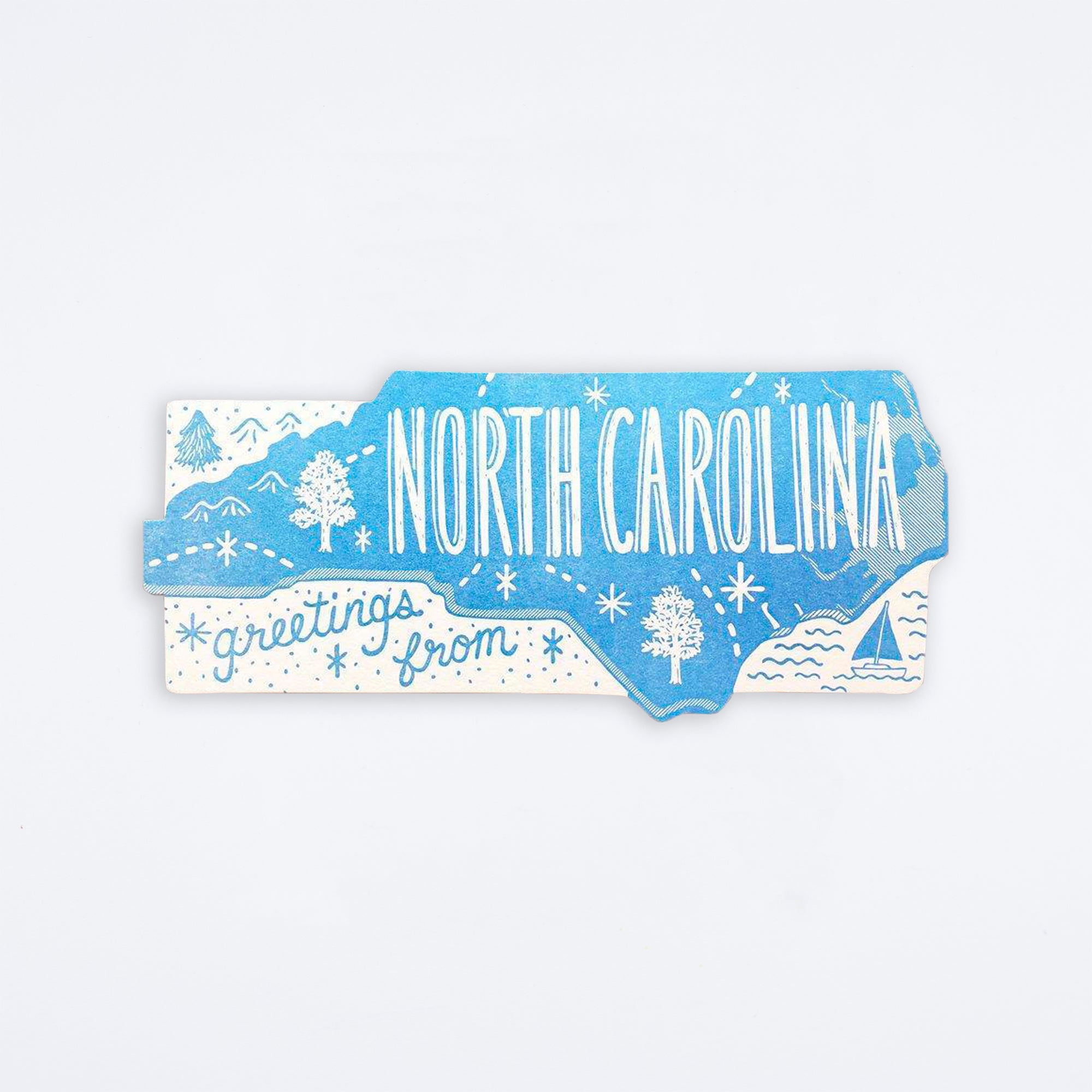 Greetings from North Carolina Die Cut Postcard