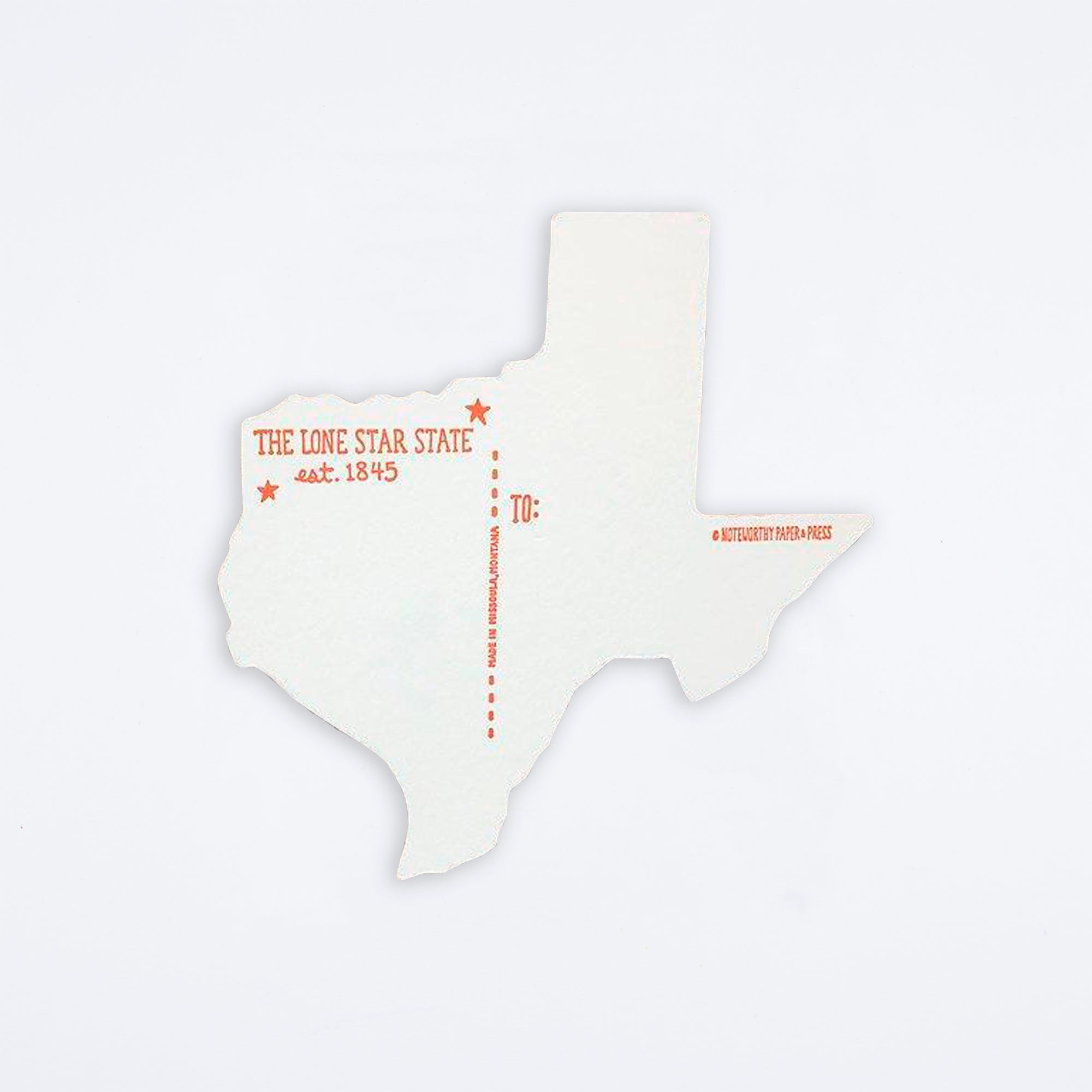 Greetings from Texas Die Cut Postcard