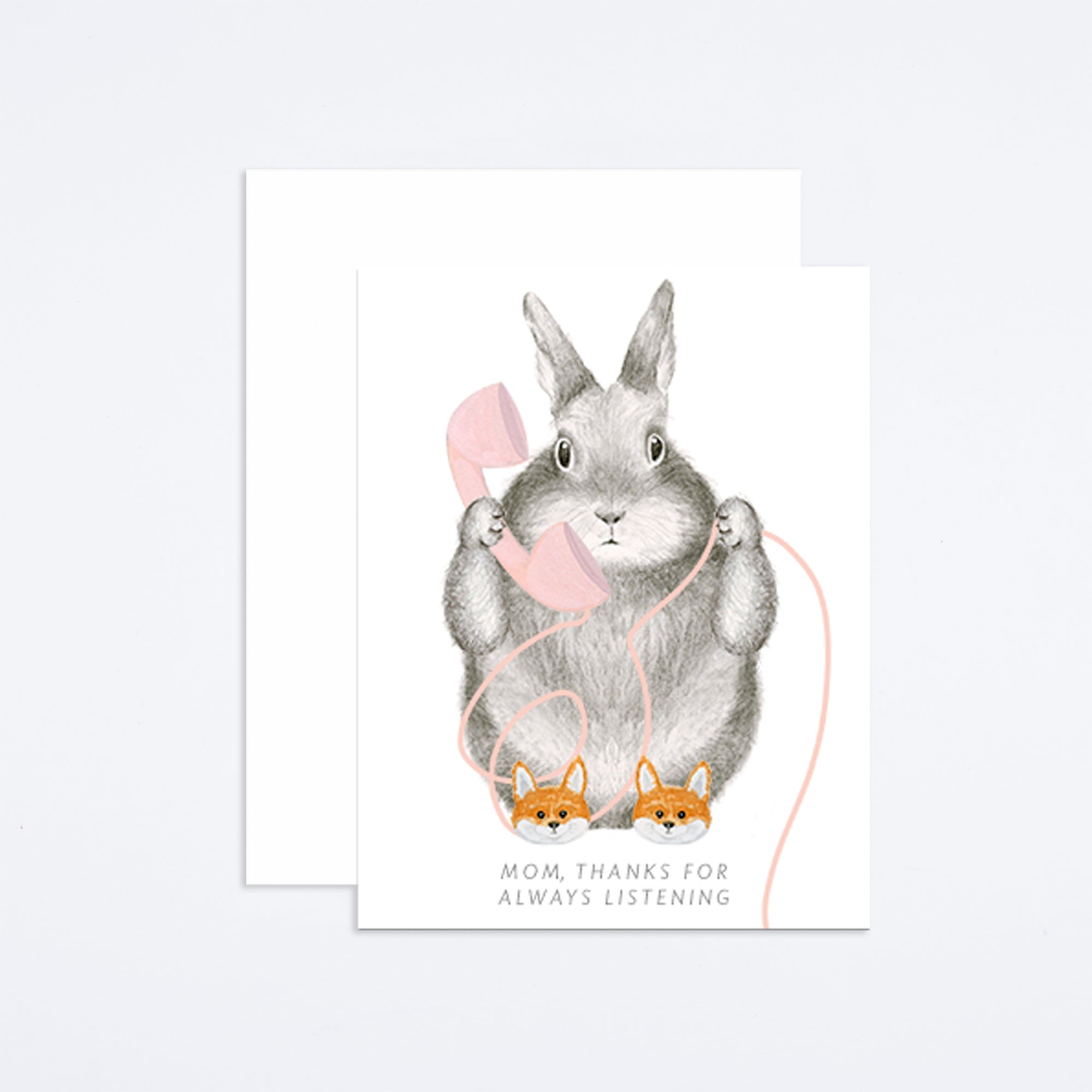 Bunny in Fox Slippers Card