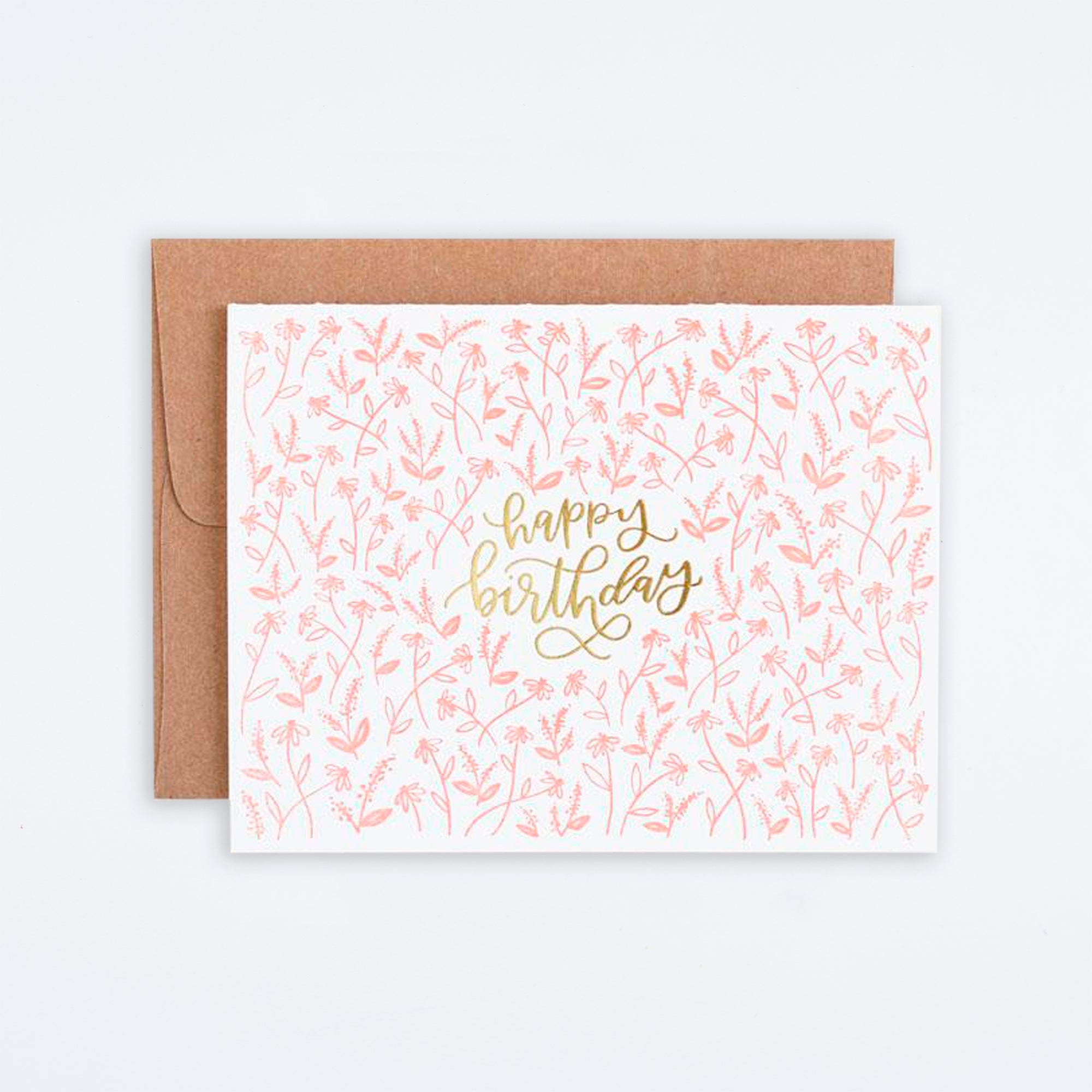 Tiny Floral Print Birthday Card