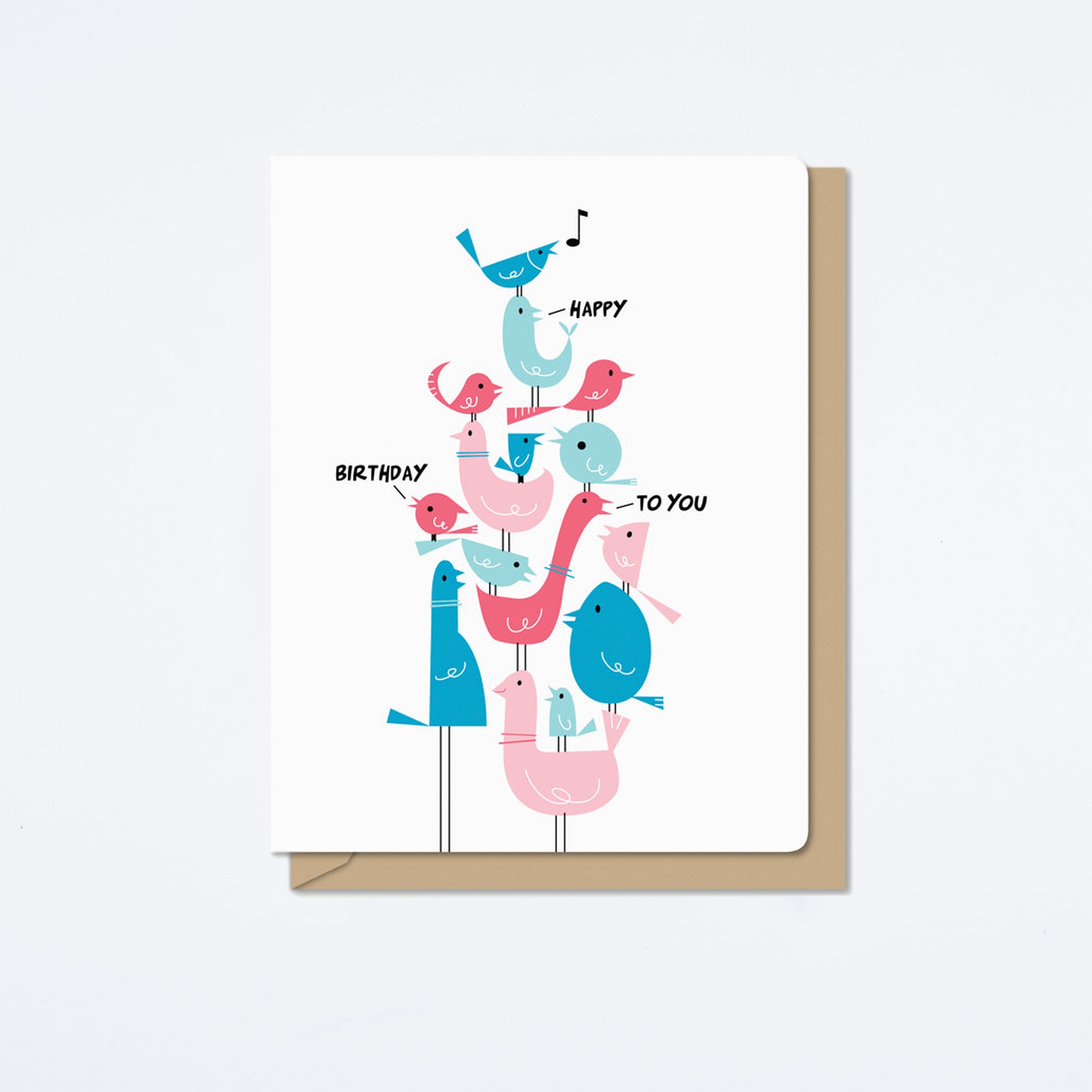 Tower of Birthday Birds Card